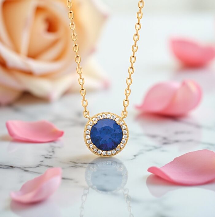 Collier "Azuria" - Oxydes de zirconium - Plaqué or – Image 3