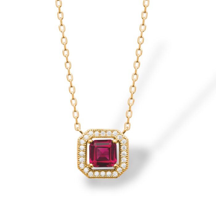 Collier "Rubira" - Oxydes de zirconium - Plaqué or