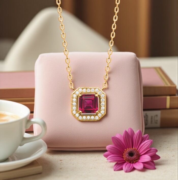 Collier "Rubira" - Oxydes de zirconium - Plaqué or – Image 3