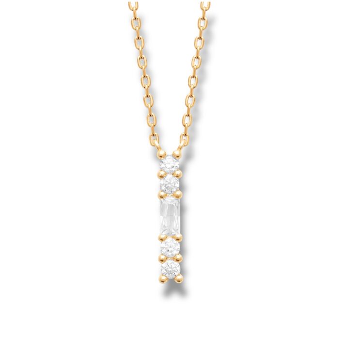 Collier "Ophira" - Oxydes de zirconium - Plaqué or