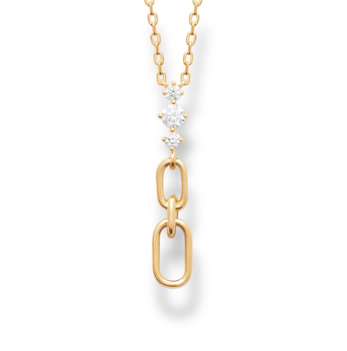 Collier "Vincya" - Oxydes de zirconium - Plaqué or