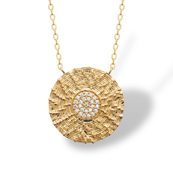 Collier "Solarys" - Oxydes de zirconium - Plaqué or