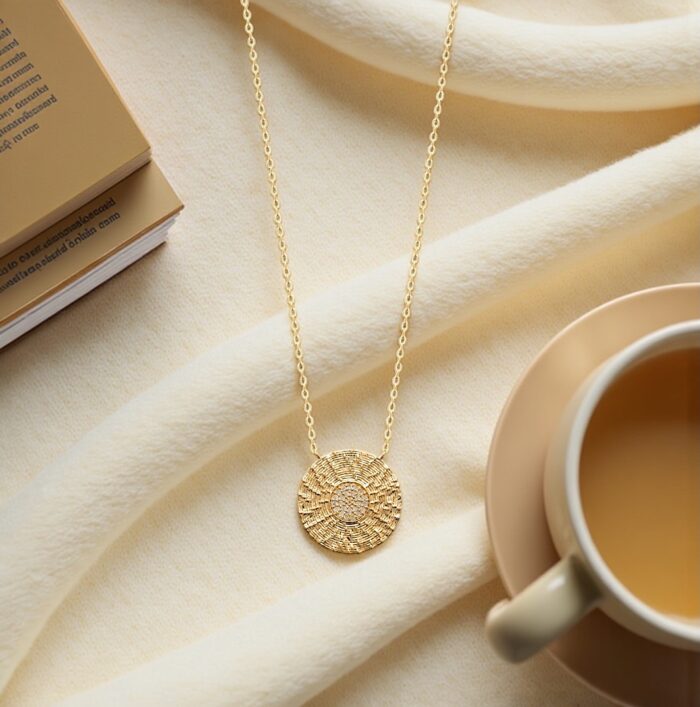 Collier "Solarys" - Oxydes de zirconium - Plaqué or – Image 3