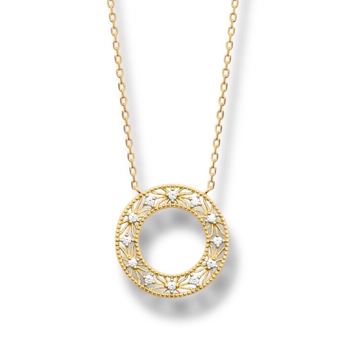 Collier "Soléa" - Oxydes de zirconium - Plaqué or
