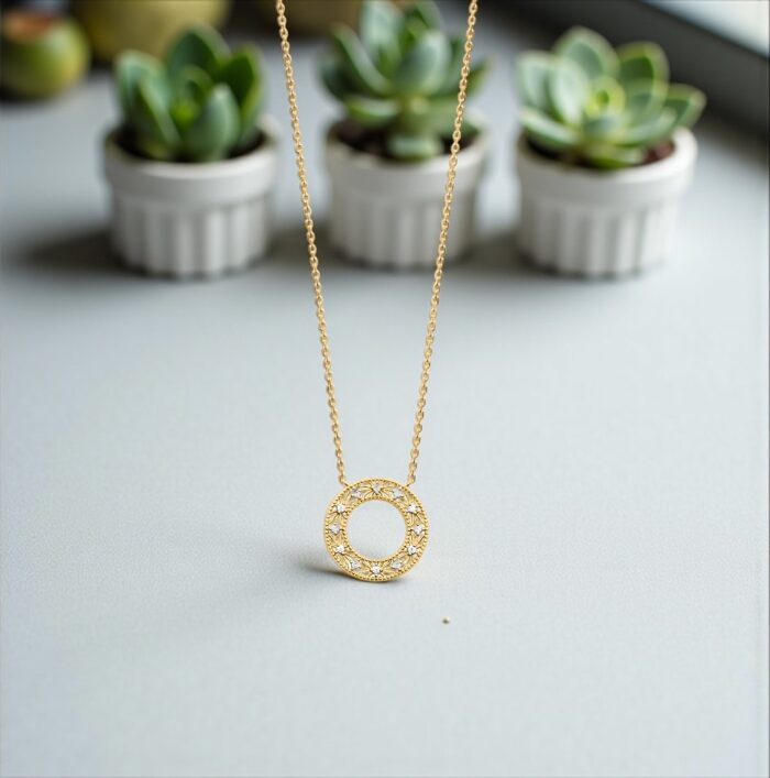 Collier "Soléa" - Oxydes de zirconium - Plaqué or – Image 3