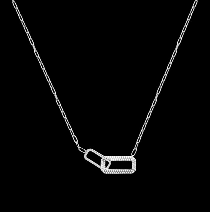 Collier "Cadélia” – Oxydes de zirconium – Argent rhodié – Image 2