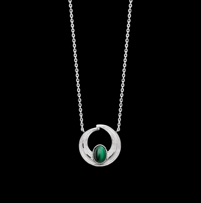 Collier "Aether" - Malachite – Argent rhodié – Image 2