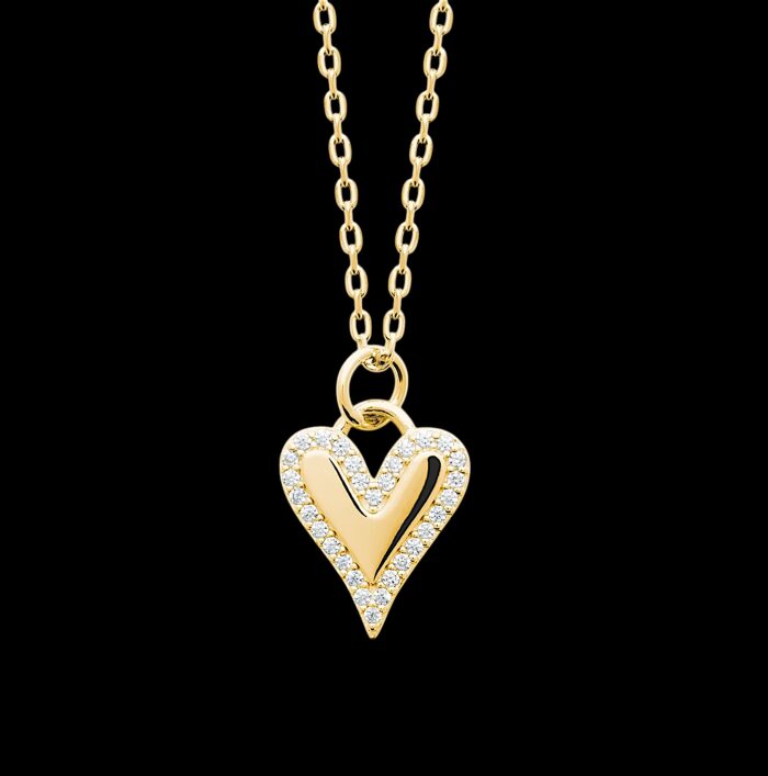 Collier "Caresse” – Oxydes de zirconium - Plaqué or – Image 2