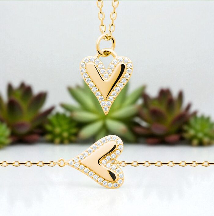 Collier "Caresse” – Oxydes de zirconium - Plaqué or – Image 3