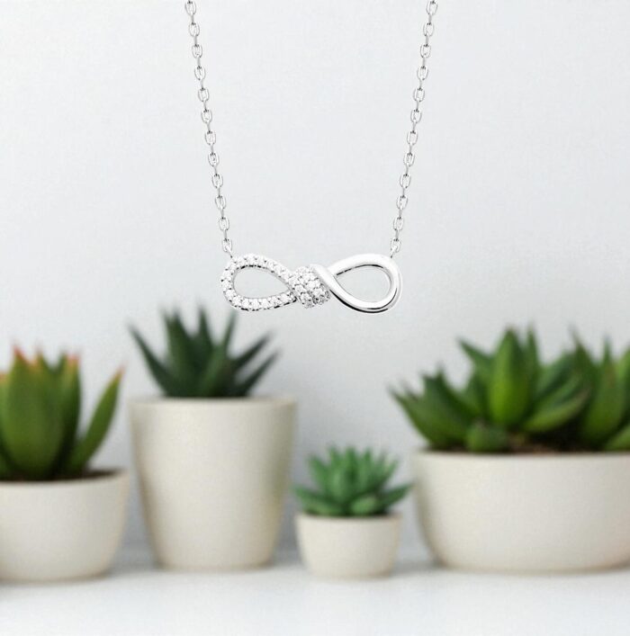 Collier "Gleam" - Oxydes de zirconium – Argent rhodié – Image 3