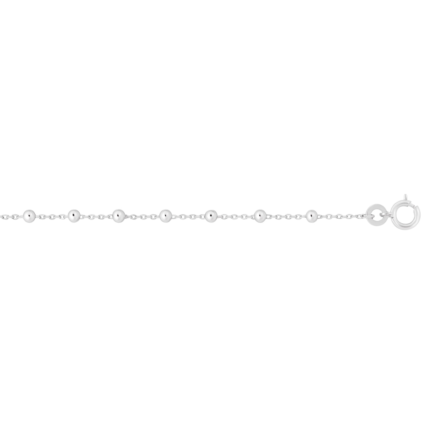Chaîne de cou - Maille forçat boule - Argent rhodié