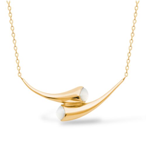 Collier "X2" - Nacre - Plaqué or