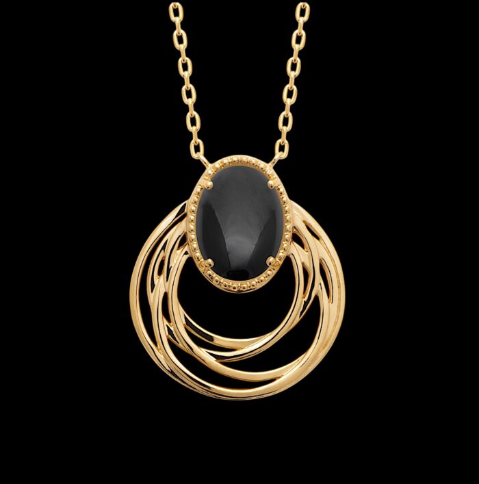 Collier "Noria" - Agate noire - Plaqué or – Image 2