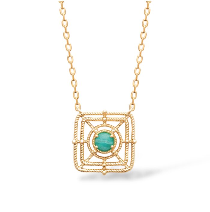 Collier "Gemlure" - Amazonite - Plaqué or