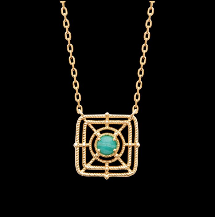 Collier "Gemlure" - Amazonite - Plaqué or – Image 2