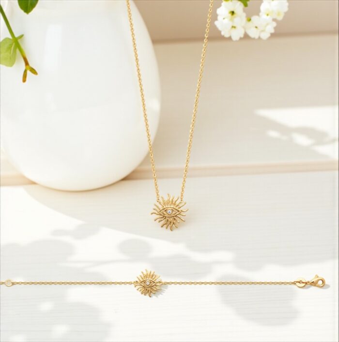 Collier "A2" - Oxyde de zirconium - Plaqué or – Image 3