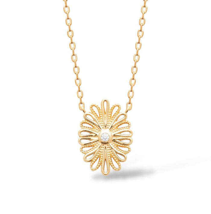 Collier "A3" - Oxyde de zirconium - Plaqué or