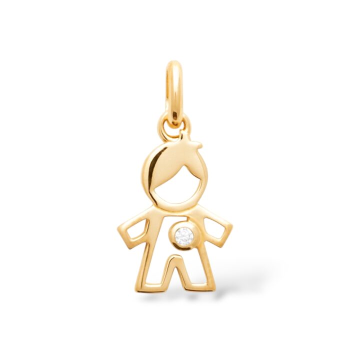 Pendentif "Lovan" - Oxyde de zirconium - Plaqué or