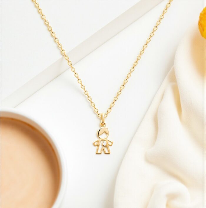 Pendentif "Lovan" - Oxyde de zirconium - Plaqué or – Image 3