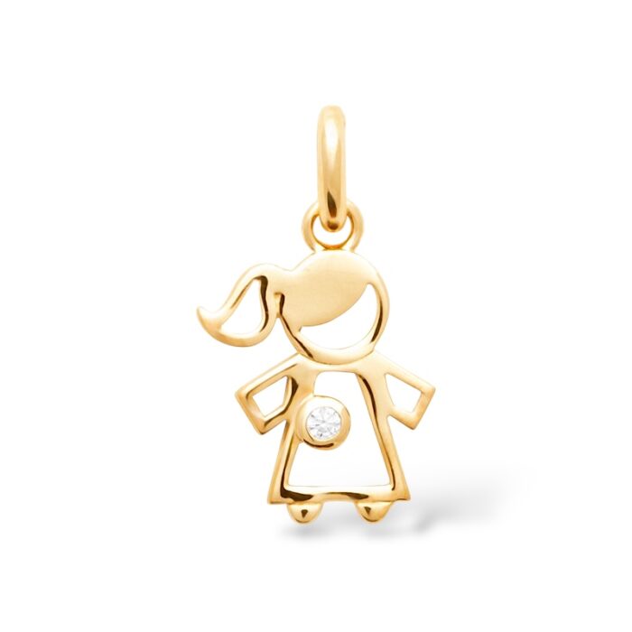 Pendentif "Lovane" - Oxyde de zirconium - Plaqué or