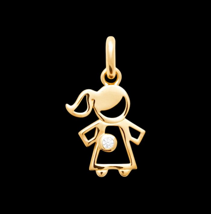 Pendentif "Lovane" - Oxyde de zirconium - Plaqué or – Image 2