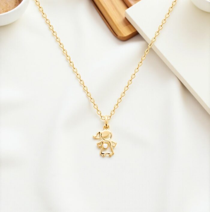 Pendentif "Lovane" - Oxyde de zirconium - Plaqué or – Image 3