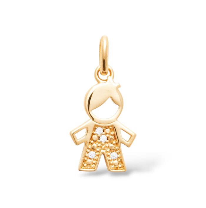Pendentif "Nohan" - Oxydes de zirconium - Plaqué or