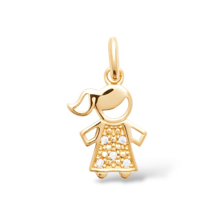 Pendentif "Nohane" - Oxydes de zirconium - Plaqué or