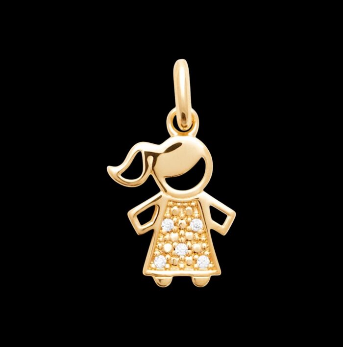 Pendentif "Nohane" - Oxydes de zirconium - Plaqué or – Image 2