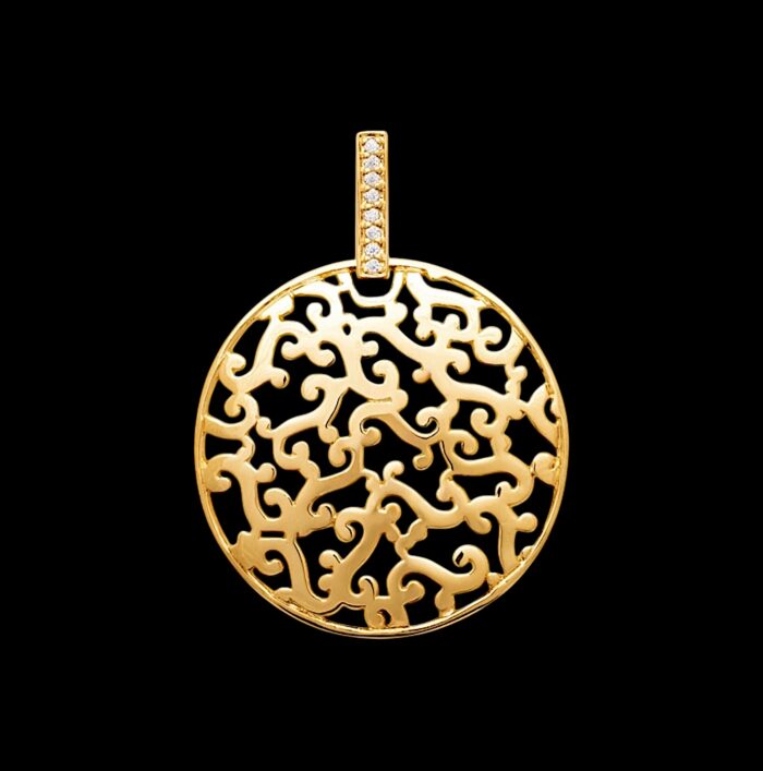 Pendentif "Théalis" - Oxydes de zirconium - Plaqué or – Image 2