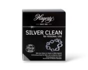 Bain nettoyant Hagerty Silver Clean pour bijoux en argent et métal argenté, idéal pour nettoyer, désoxyder et raviver l’éclat des bagues, bracelets et colliers en argent.