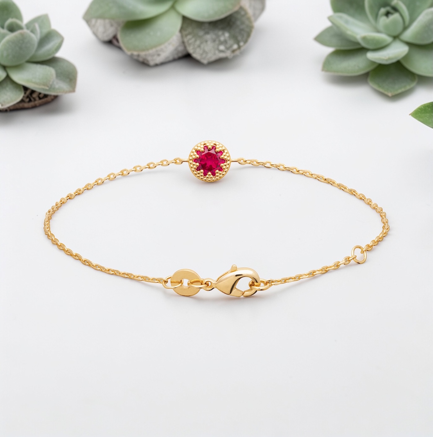 Bracelet "Rubélia" - Plaqué or – Image 3