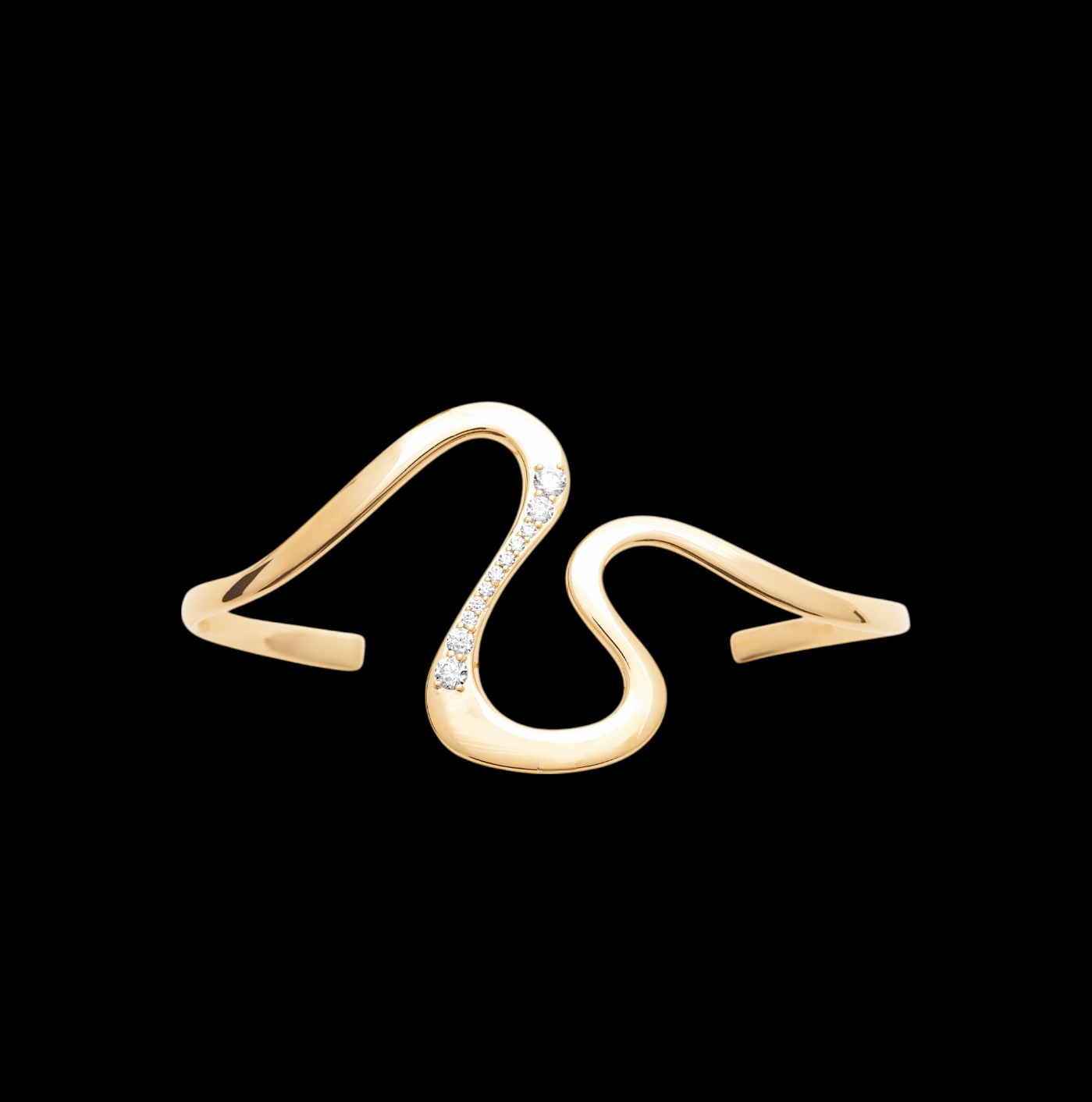 Bracelet jonc "Sublia" – Oxydes de zirconium - Plaqué or – Image 2